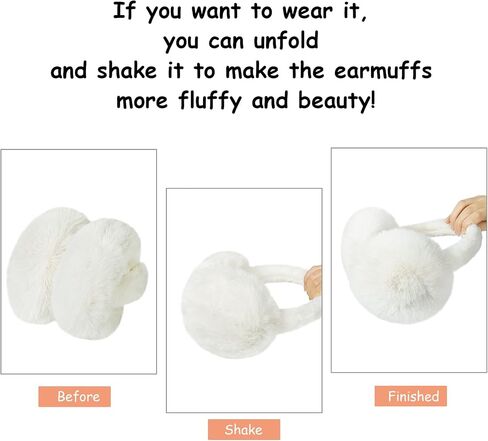Ear Muffs for Women, Foldable Winter Faux Furry Earmuffs, Adjustable Soft Ear Warmer Covers in Saudi Arabia