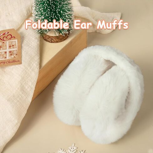 Ear Muffs for Women, Foldable Winter Faux Furry Earmuffs, Adjustable Soft Ear Warmer Covers in Saudi Arabia
