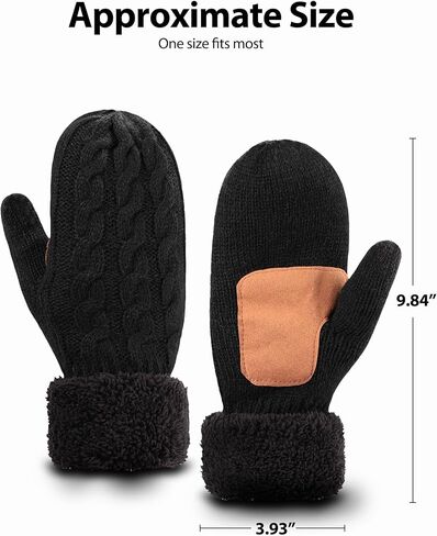قفازات LiuSuper للنساء للطقس البارد، قفازات وقفازات نسائية، قفازات صوف بأصابع تعمل باللمس، مبطنة بالصوف in Kuwait