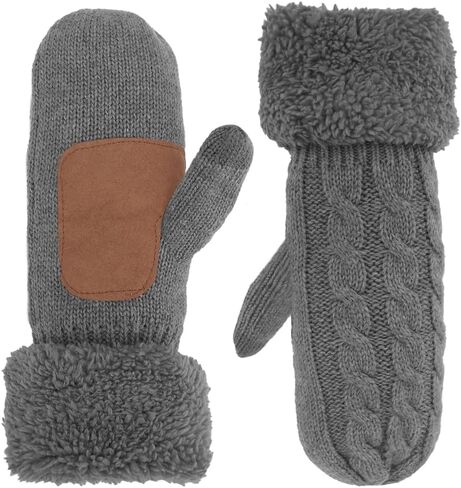 Mittens for Women Cold Weather,Women's Winter Gloves Warm Lining,Merino Wool Knit Gloves with Thermal Thick Fleece in Kuwait