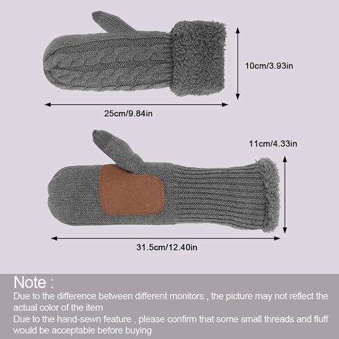 Mittens for Women Cold Weather,Women's Winter Gloves Warm Lining,Merino Wool Knit Gloves with Thermal Thick Fleece in Kuwait