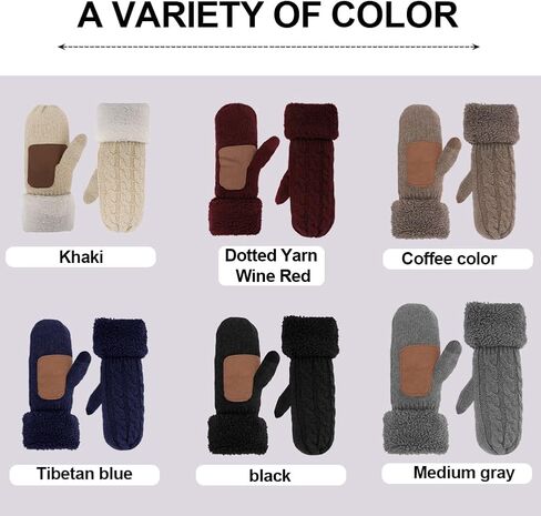 Mittens for Women Cold Weather,Women's Winter Gloves Warm Lining,Merino Wool Knit Gloves with Thermal Thick Fleece in Kuwait