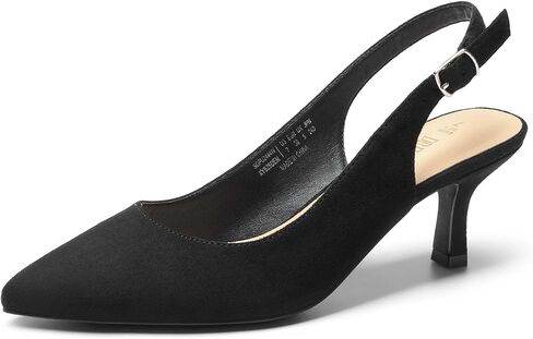 DREAM PAIRS المرأة كعب هريرة مغلق اصبع القدم Slingback وأشار اصبع القدم منخفضة الكعب الخنجر فستان الزفاف أنيقة الزفاف مضخات الأحذية in Kuwait