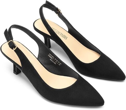 DREAM PAIRS المرأة كعب هريرة مغلق اصبع القدم Slingback وأشار اصبع القدم منخفضة الكعب الخنجر فستان الزفاف أنيقة الزفاف مضخات الأحذية in Kuwait