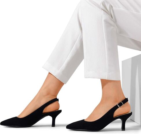 DREAM PAIRS المرأة كعب هريرة مغلق اصبع القدم Slingback وأشار اصبع القدم منخفضة الكعب الخنجر فستان الزفاف أنيقة الزفاف مضخات الأحذية in Kuwait