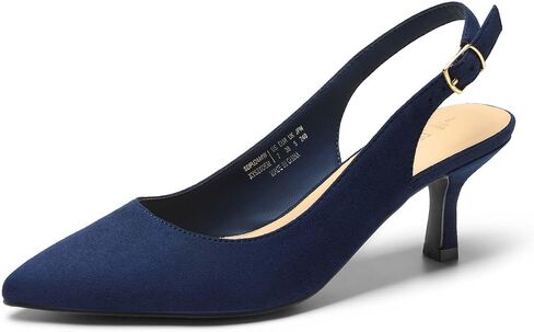 DREAM PAIRS المرأة كعب هريرة مغلق اصبع القدم Slingback وأشار اصبع القدم منخفضة الكعب الخنجر فستان الزفاف أنيقة الزفاف مضخات الأحذية in Kuwait