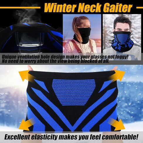 3 Pack Winter Neck Gaiter Windproof Neck Warmer Breathable Face Neck Mask for Men Cold Weather Ski Motorcycle Snowboard Cycling Running Outdoor, 3 Colors, Stylish Color/ Black, Grey, Blue, One size in Kuwait