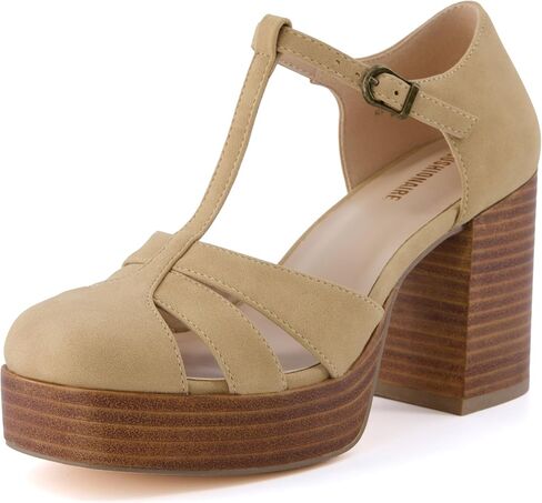 CUSHIONAIRE Women's Tizzy Mary Jane Platform Heels +Memory Foam, Wide Widths Available in Saudi Arabia