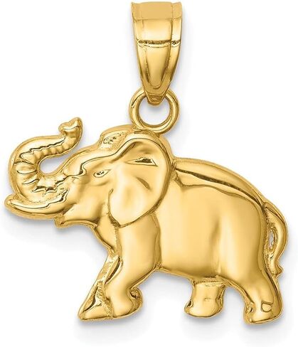 Diamond2Deal 14k Yellow Gold Elephant Pendant Fine Jewelry for Women in Saudi Arabia