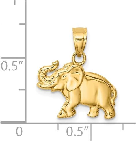 Diamond2Deal 14k Yellow Gold Elephant Pendant Fine Jewelry for Women in Saudi Arabia