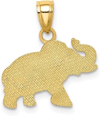 Diamond2Deal 14k Yellow Gold Elephant Pendant Fine Jewelry for Women in Saudi Arabia