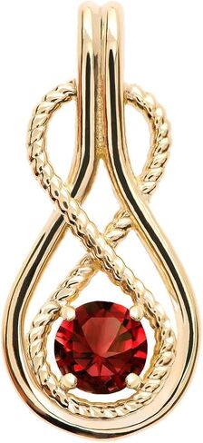 Infinity Rope January Birthstone Garnet 14k Yellow Gold Pendant in Saudi Arabia