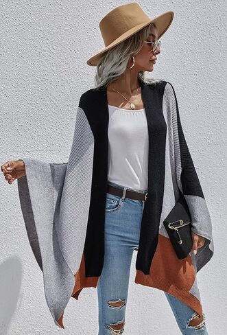 HZSONNE المرأة بوهو الجاموس منقوشة المعطف الباشمينا شال التفاف الرأس سترة سترة مفتوحة الجبهة الشتاء بطانية معطف in Kuwait