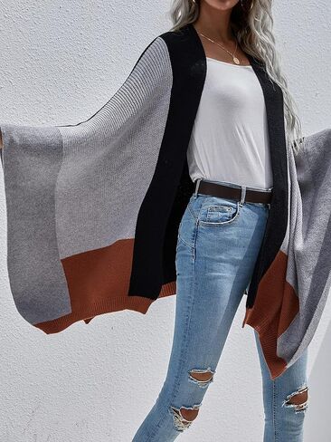 HZSONNE المرأة بوهو الجاموس منقوشة المعطف الباشمينا شال التفاف الرأس سترة سترة مفتوحة الجبهة الشتاء بطانية معطف in Kuwait