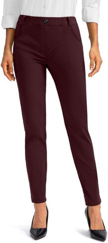 سراويل فستان نسائية مبطنة بالصوف من Rammus مع جيوب سراويل شتوية دافئة للطقس البارد سراويل ضيقة للعمل الكاجوال in Kuwait