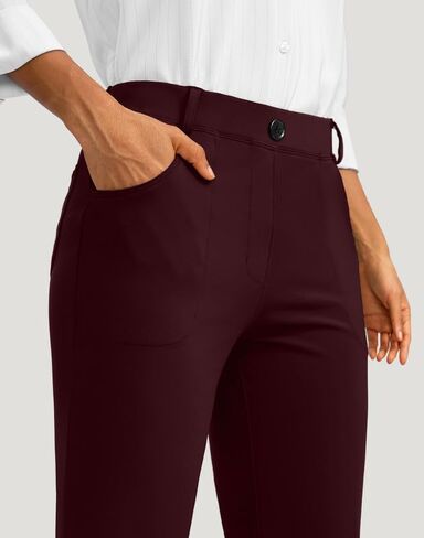 سراويل فستان نسائية مبطنة بالصوف من Rammus مع جيوب سراويل شتوية دافئة للطقس البارد سراويل ضيقة للعمل الكاجوال in Kuwait