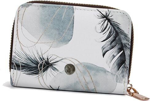 PELURO Elegant Accordion Card Holder Bag withFloral Patterns - 11 Card Slots, Coin Purse Casefor Women's Card Storage in Kuwait