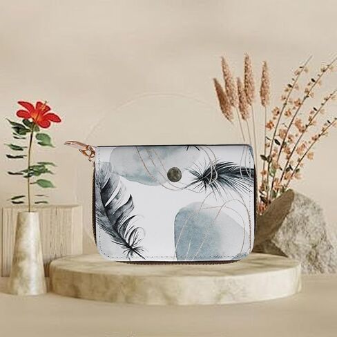 PELURO Elegant Accordion Card Holder Bag withFloral Patterns - 11 Card Slots, Coin Purse Casefor Women's Card Storage in Kuwait