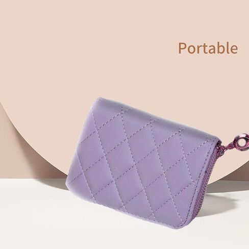 محفظة عملات معدنية على طراز الأكورديون من IFFANY مع فتحات متعددة للبطاقات - محفظة صغيرة محمولة للعملات المعدنية للنساء - أرجواني in Kuwait