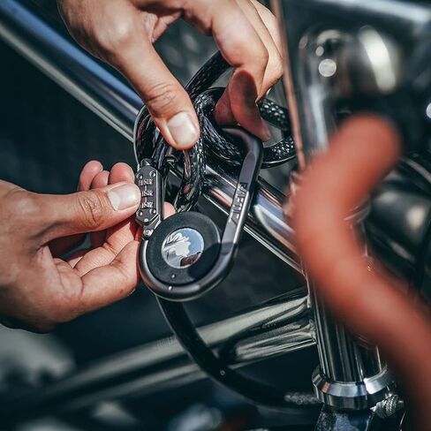 وصلة وقفل RAPTIC لبطاقات Apple AirTags، مضادة للسرقة، حلقة تسلق شديدة التحمل، بطاقات هوائية آمنة من البولي كربونات، قفل 3 أرقام، طول 4 بوصات رمادي داكن in Kuwait