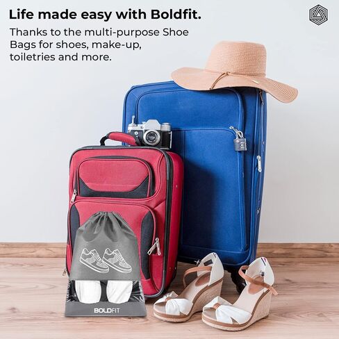 Boldfit Shoe Bags for Travel Essentials, Portable Dust-Proof Shoe Storage Covers for Packing, Travel Organizer for Women & Men, Shoe Bags with Rope, Pack of 6 in Saudi Arabia