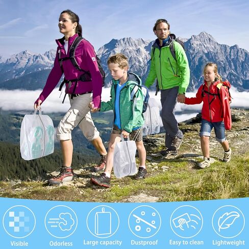 Hysagtek Shoe Bag, 6PCS Shoe Bags for Storage, Shoe Organizer Bag with Sturdy Zipper, 2 layers, 3 Different Sizes, Waterproof Shoe Bags for Travel, Gym, Closet in Kuwait