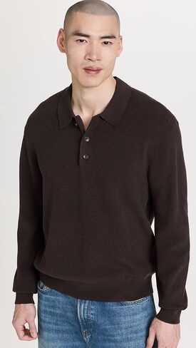 سترة بولو مضلعة للرجال بأكمام طويلة من Madewell in Kuwait