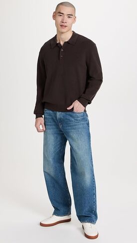 سترة بولو مضلعة للرجال بأكمام طويلة من Madewell in Kuwait