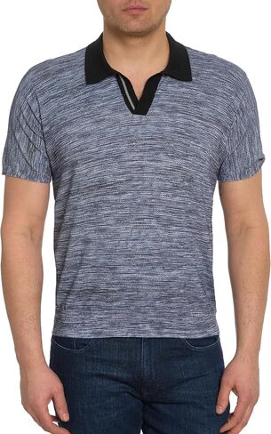 سترة بولو للرجال من Robert Graham بأكمام قصيرة، رمادي، X-Large in Saudi Arabia