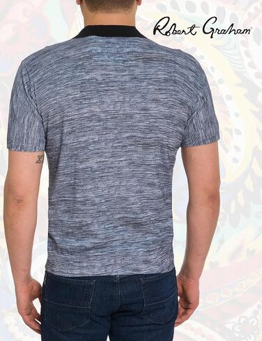سترة بولو للرجال من Robert Graham بأكمام قصيرة، رمادي، X-Large in Saudi Arabia
