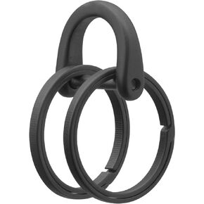 PJYTAC Black Titanium Side Pushing Key Ring for Key Carabiner Quick Release EDC Split Rings for Keychains Heavy Duty