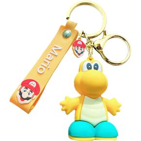 TLDXDOU Anime Super Mari Yoshi Silicone Keychain, Cartoon Silica Gel Key Ring for Women, Men, Girls and Boys