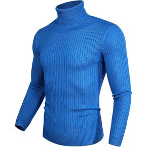 Juedoz Mens Turtleneck Sweater Slim Fit Soft Knitted Basic Pullover Sweater