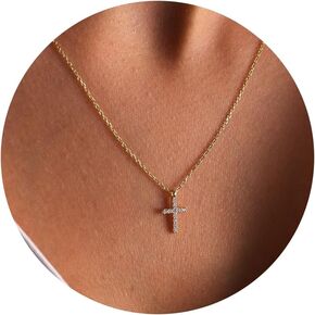 LLWOM Gold Necklace for Women，14k Gold Plated Infinity Necklace Star Of David Necklace Evil Eye Cross Pendants Heart Dainty Gold Necklace For Women