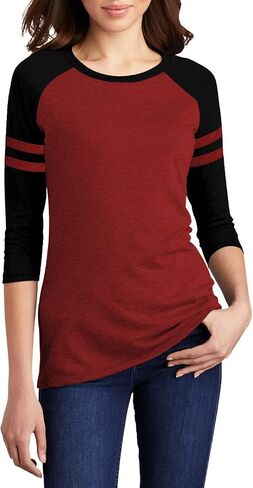 تي شيرتات بيسبول Decrum Raglan - قمصان جيرسي رياضية ناعمة بأكمام 3/4 للنساء in Kuwait