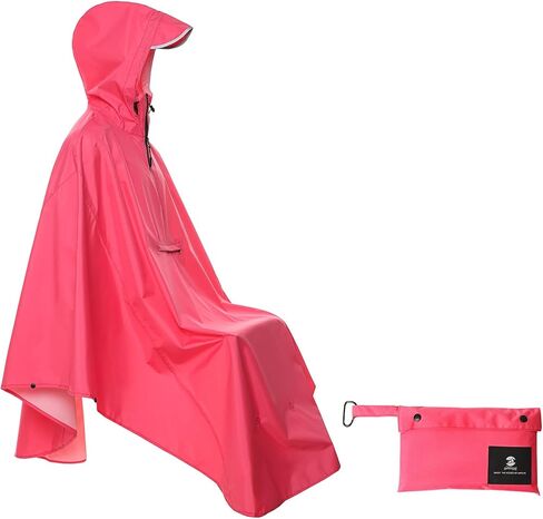 معطف مطر خفيف الوزن لركوب الدراجات من SaphiRose مزود بغطاء للرأس مع شريط عاكس للدراجات in Kuwait