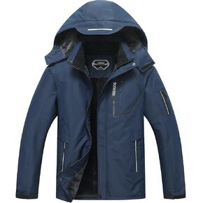 سترة تزلج رجالية مقاومة للماء من SUOKENI معطف شتوي دافئ للثلج ومعطف مطر بغطاء للرأس in Kuwait