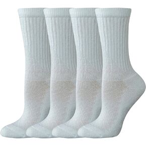 Amazon Essentials Women's Cotton Cushioned Performance Work Crew Sock, 4 Pairs