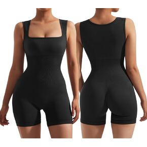 ثوب فضفاض للسيدات من RUUHEE برقبة مربعة بدون خياطة لليوجا والتحكم في البطن وسروال قصير للتمرين in Kuwait