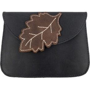 Hide & Drink, Leaves Card Wallet Pouch Handmade from Full Grain Leather, Soft Coin & Cash Organizer, Cable Holder & Accessories Case :: Single Malt Mahogany