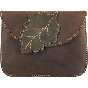 Hide & Drink, Leaves Card Wallet Pouch Handmade from Full Grain Leather, Soft Coin & Cash Organizer, Cable Holder & Accessories Case :: Single Malt Mahogany in Saudi Arabia