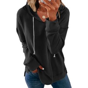 Syellowafter Women Casual Hoodie Long Sleeves Fashion Pullover Sweatshirts Loose Fit Tunic Winter Tops Comy Shirts in Kuwait