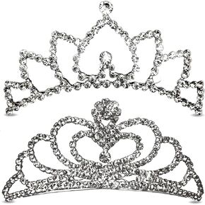 Butterfly Craze Princess Crown Comb Mini Tiara for Kids - Set of 2, Ideal for Wedding Flower Girls, Bridesmaids & Even For Brides, Also Perfect For Birthday Parties, Dress Up, And Pretend Plays in Kuwait