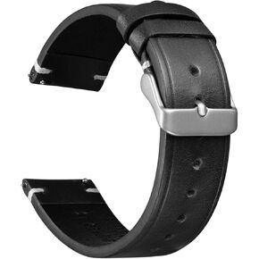 BOSHIYA حزام ساعة جلدي سريع الإصدار 20 مم حزام ساعة جلد طبيعي عتيق للرجال والنساء حزام ساعة بديل 20 مم بني توفي/بني سرج/أسود in Kuwait