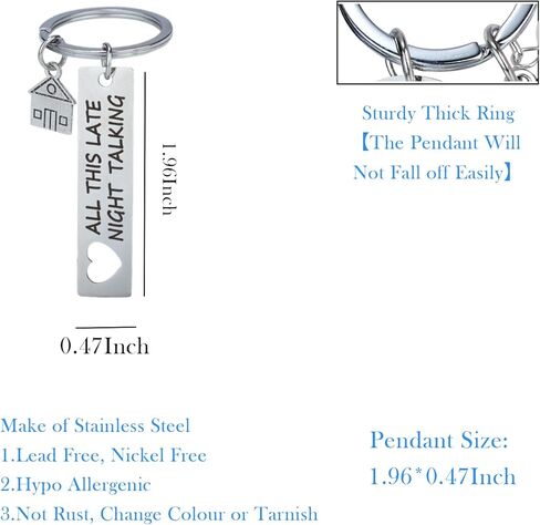 هدايا سلسلة مفاتيح المغني، كل هذا في وقت متأخر من الليل يتحدث سلسلة المفاتيح الفولاذ المقاوم للصدأ، للفتيات النساء عيد ميلاد عيد الحب الديكور in Kuwait