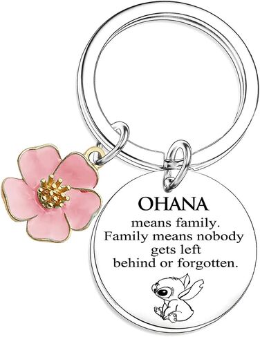 Nfyxcaz Stitch Gifts Ohana Keychain Friendship Gift Stich Keyring Family Means Nobody Gets Left Behind or Forgotten in Saudi Arabia