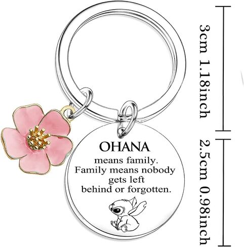 Nfyxcaz Stitch Gifts Ohana Keychain Friendship Gift Stich Keyring Family Means Nobody Gets Left Behind or Forgotten in Saudi Arabia