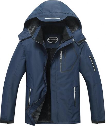 سترة تزلج رجالية مقاومة للماء من SUOKENI معطف شتوي دافئ للثلج ومعطف مطر بغطاء للرأس in Kuwait