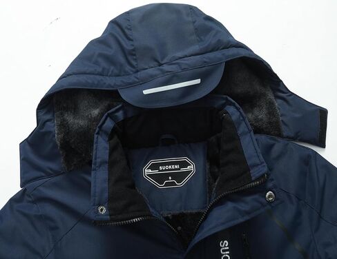 سترة تزلج رجالية مقاومة للماء من SUOKENI معطف شتوي دافئ للثلج ومعطف مطر بغطاء للرأس in Kuwait