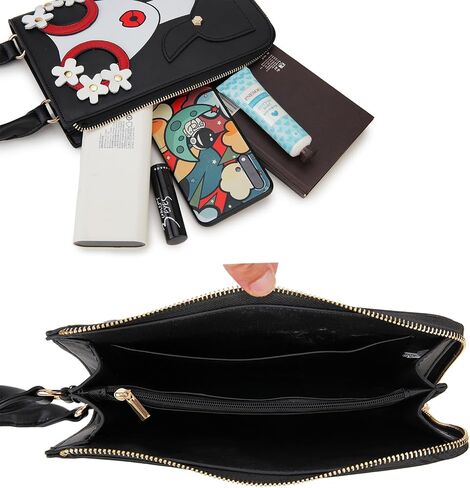 Women Novelty Lady Face Shoulder Bags Funky PU Leather Top Handle Satchel Handbags Clutch Purse for Women in Kuwait